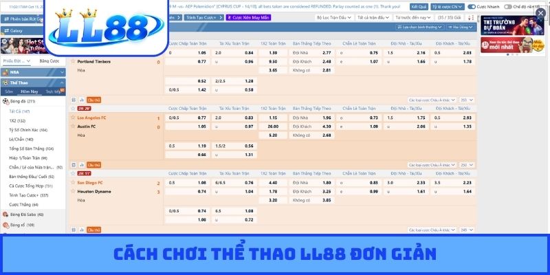 Cách chơi thể thao LL88 đơn giản